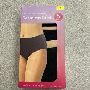 NEW Carole Hochman Women's S Seamless Brief 5-Pack Silky Soft Full Coverage